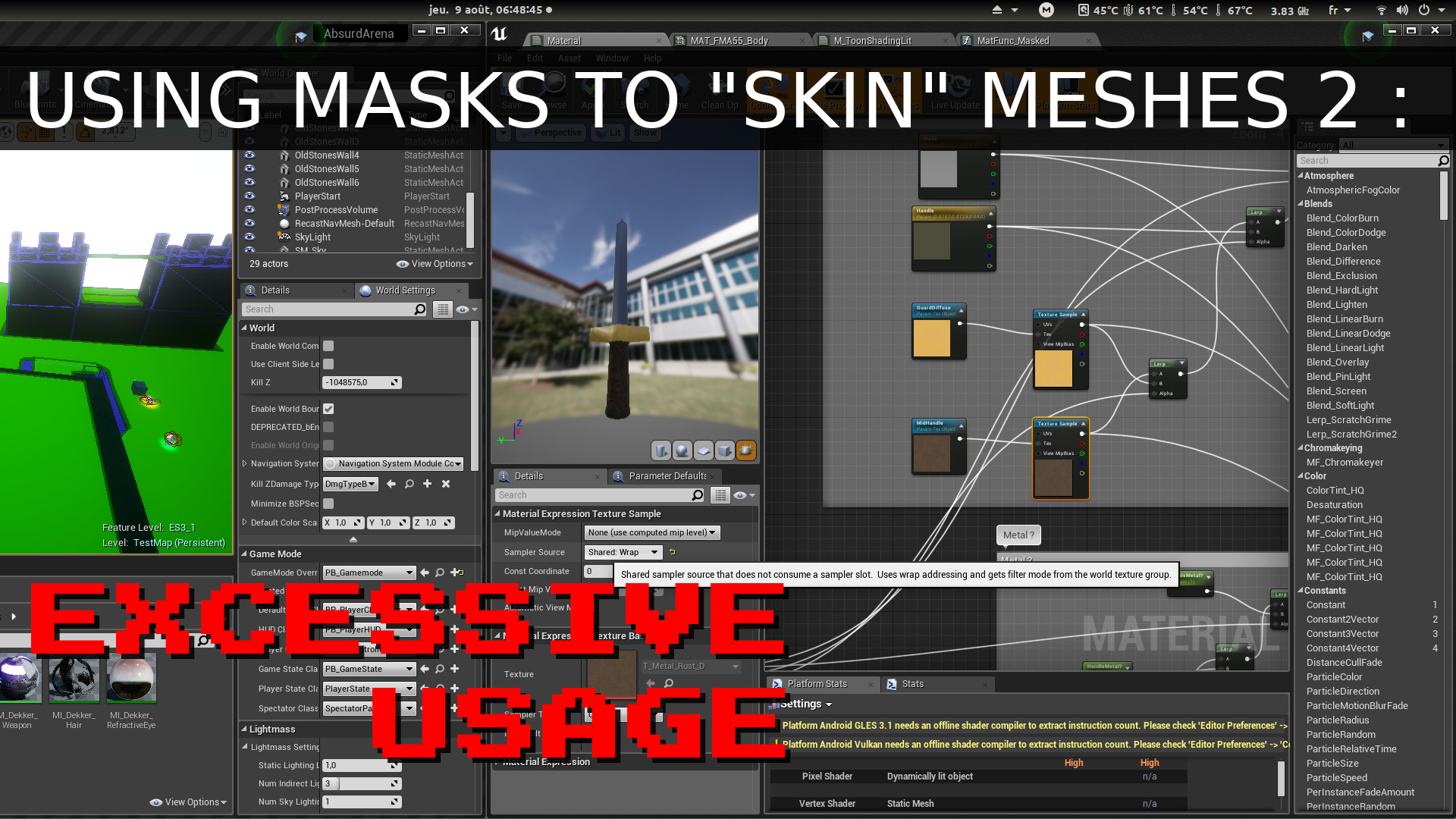 Masks in Material 2 : possibilities in UE4